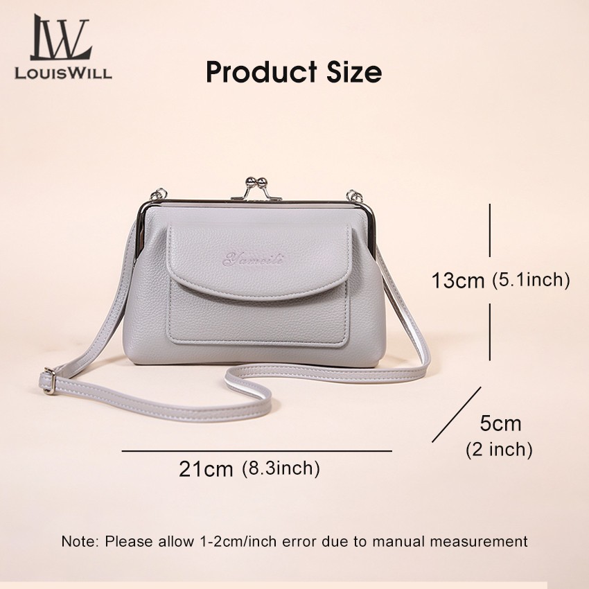 Louiswill Túi Đeo Chéo Đựng Điện Thoại Siêu Nhẹ Thiết Kế Đơn Giản Thời Trang Cho Nữ