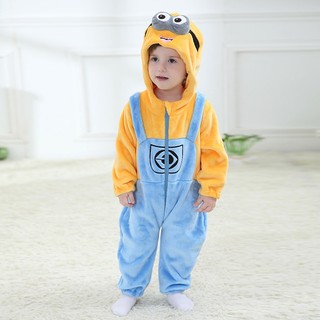 Bộ Áo Liền Quần Pijama Phong Cách Hoạt Hình minion Dễ Thương Cho Bé