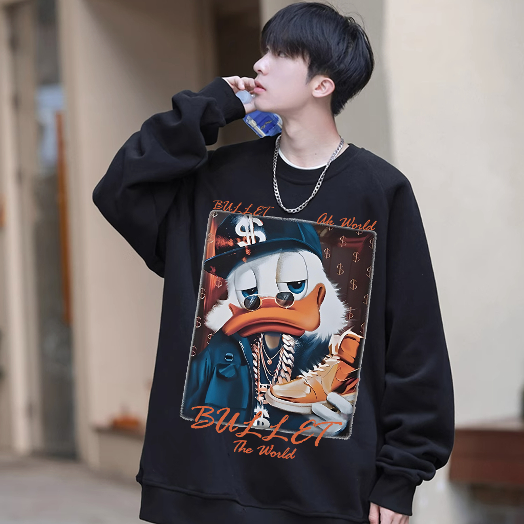Áo sweater nam BEEYANBUY Y0442 100% cotton tay dài in hình thời trang unisex