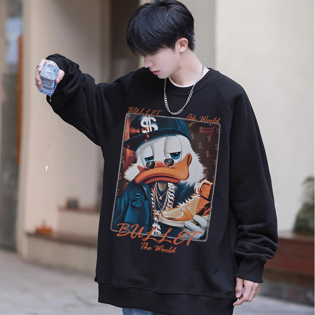 Áo sweater nam BEEYANBUY Y0442 100% cotton tay dài in hình thời trang unisex