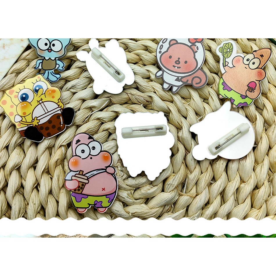 TOPSTARGhim Cài Áo Hình Bọt Biển Phong Cách Nhật Bản