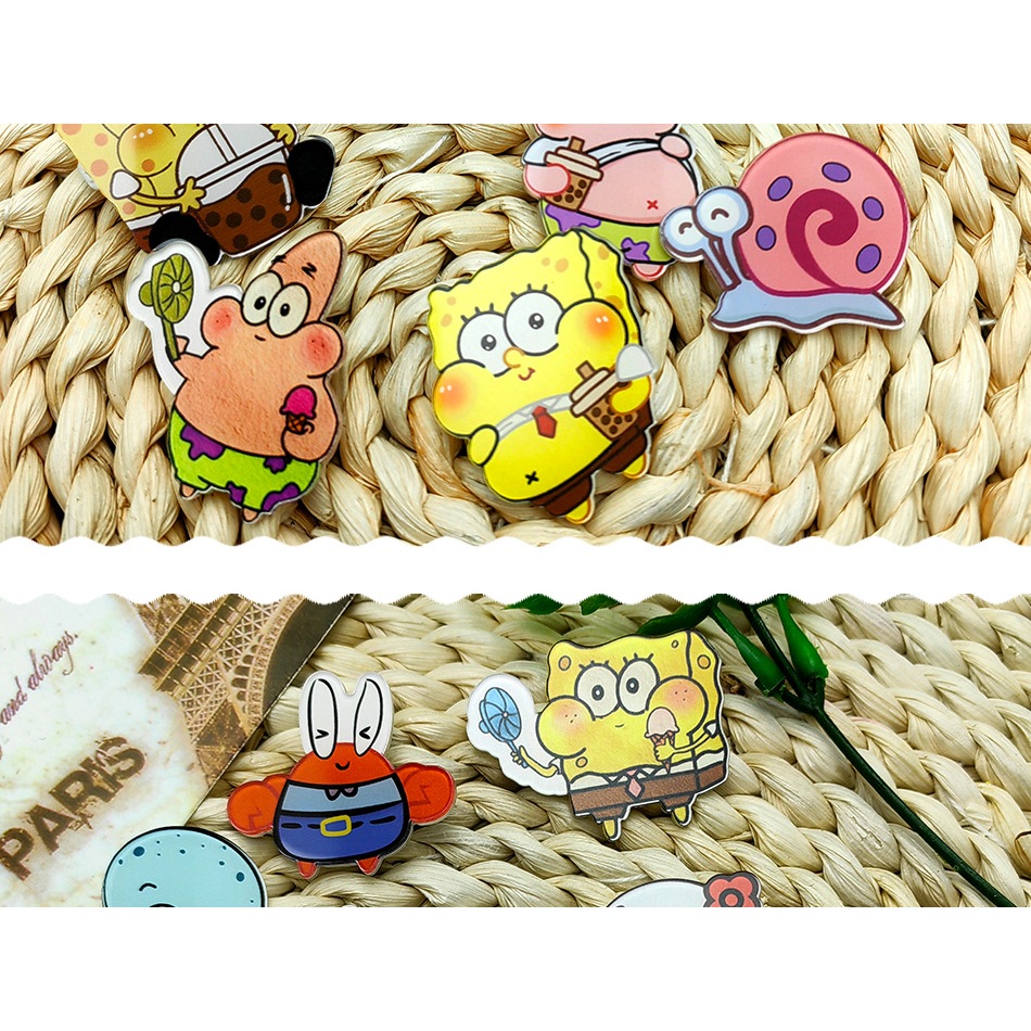 Trâm Cài Áo Hình Bọt Biển gigilily Kiểu Nhật Bản Trang Trí Túi Xách Và Trang Phục