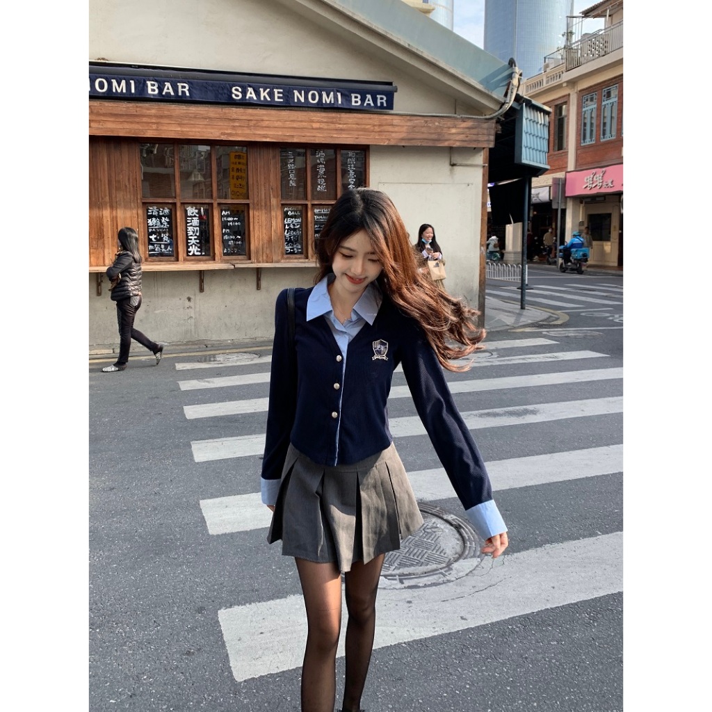 Ethelgirl Set Áo Sơ Mi Dài Tay Và Chân Váy Thời Trang Dành Cho Nữ