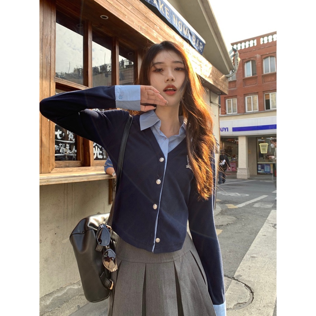Ethelgirl Set Áo Sơ Mi Dài Tay Và Chân Váy Thời Trang Dành Cho Nữ