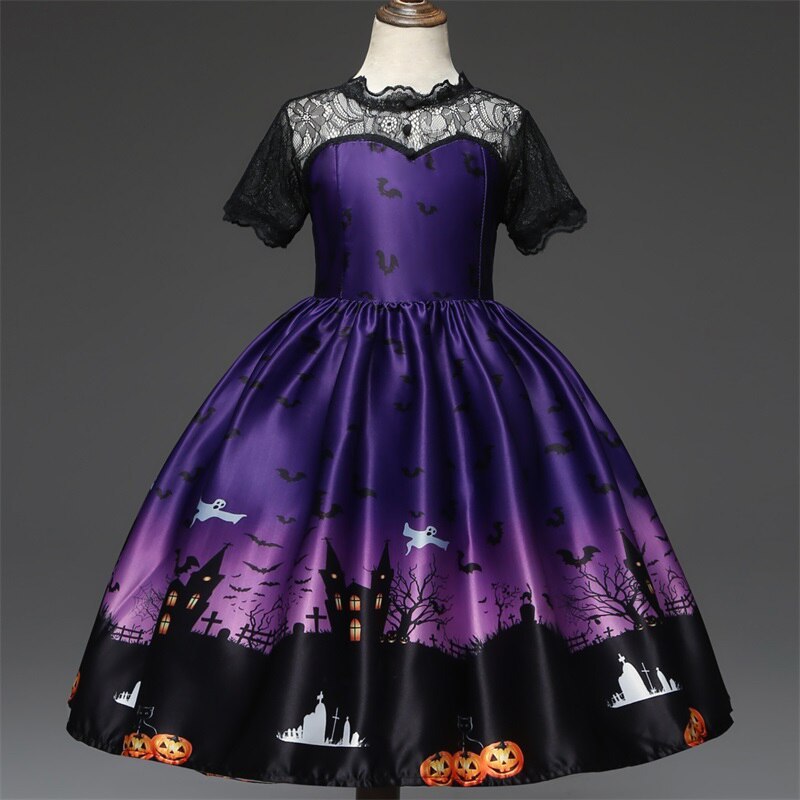 Đầm công chúa hóa trang halloween kèm túi cho bé gái 3-10 tuổi