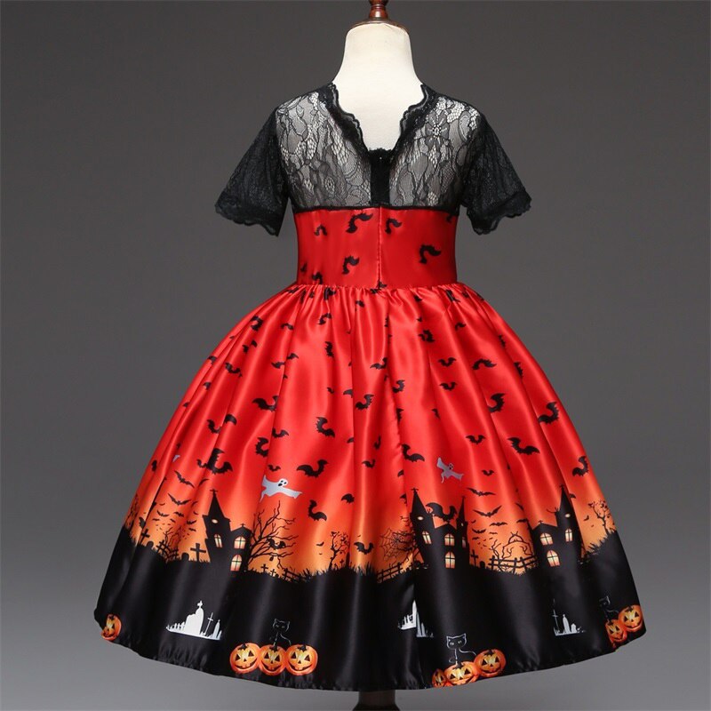 Đầm công chúa hóa trang halloween kèm túi cho bé gái 3-10 tuổi
