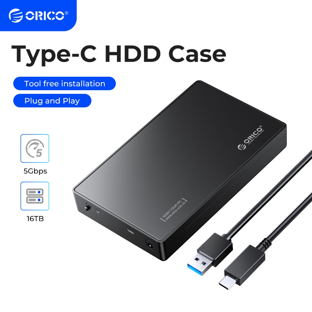 Orico Hộp Đựng Ổ Cứng hdd 3.5 inch sata Sang usb3.0 / usb 3.1 gen 1 type c Cho ssd uasp 8tb Kèm Bộ C