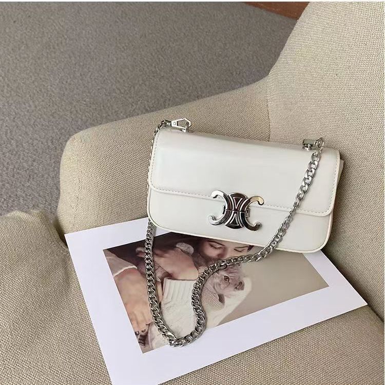 Celine Túi Đeo Chéo Phối Dây Xích Thời Trang Đường Phố Cá Tính