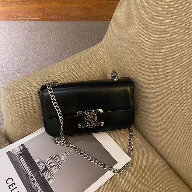 Celine Túi Đeo Chéo Phối Dây Xích Thời Trang Đường Phố Cá Tính