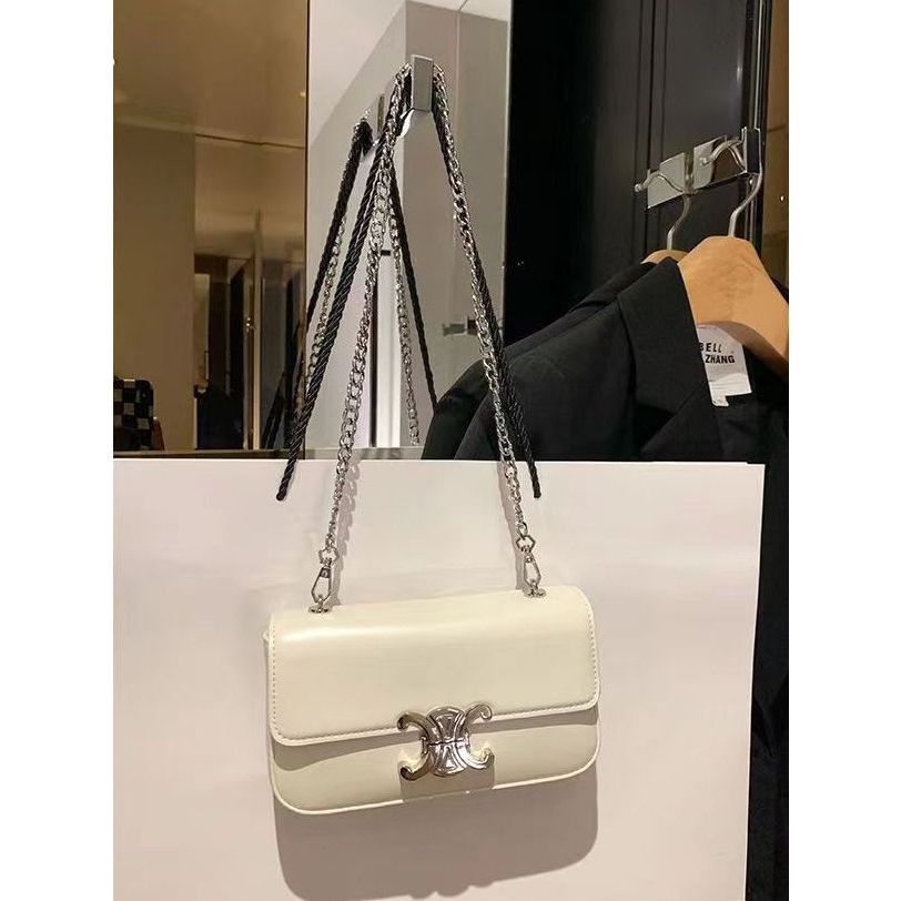 Celine Túi Đeo Chéo Phối Dây Xích Thời Trang Đường Phố Cá Tính