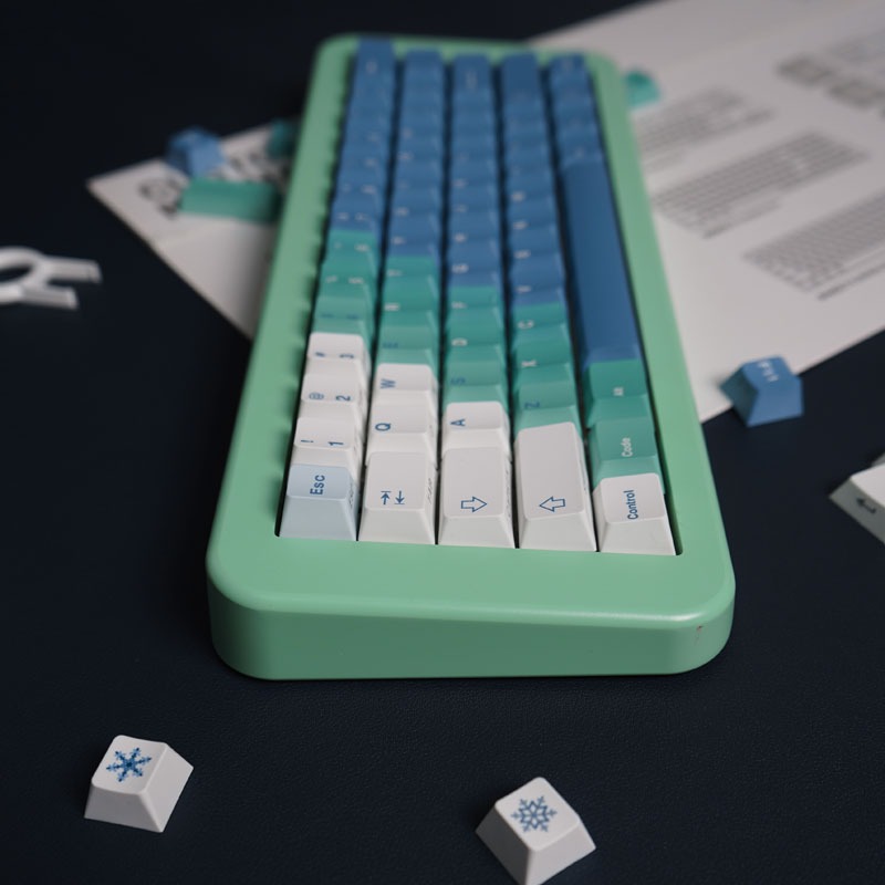 Gmk Vỏ Bọc Chìa Khóa 130 Nút Bấm Màu gradient Xanh Dương Tuyết Cho Cơ Khí