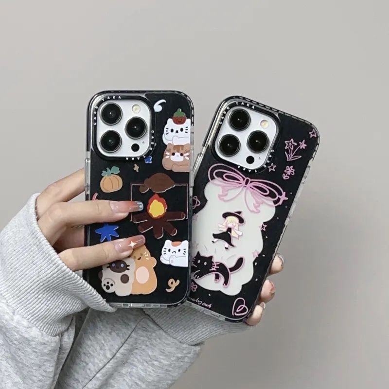 Ốp Điện Thoại tpu Mềm Chống Sốc Trong Suốt Màu laser In Hình Mèo Dễ Thương Cho iphone15 11 11 15pro