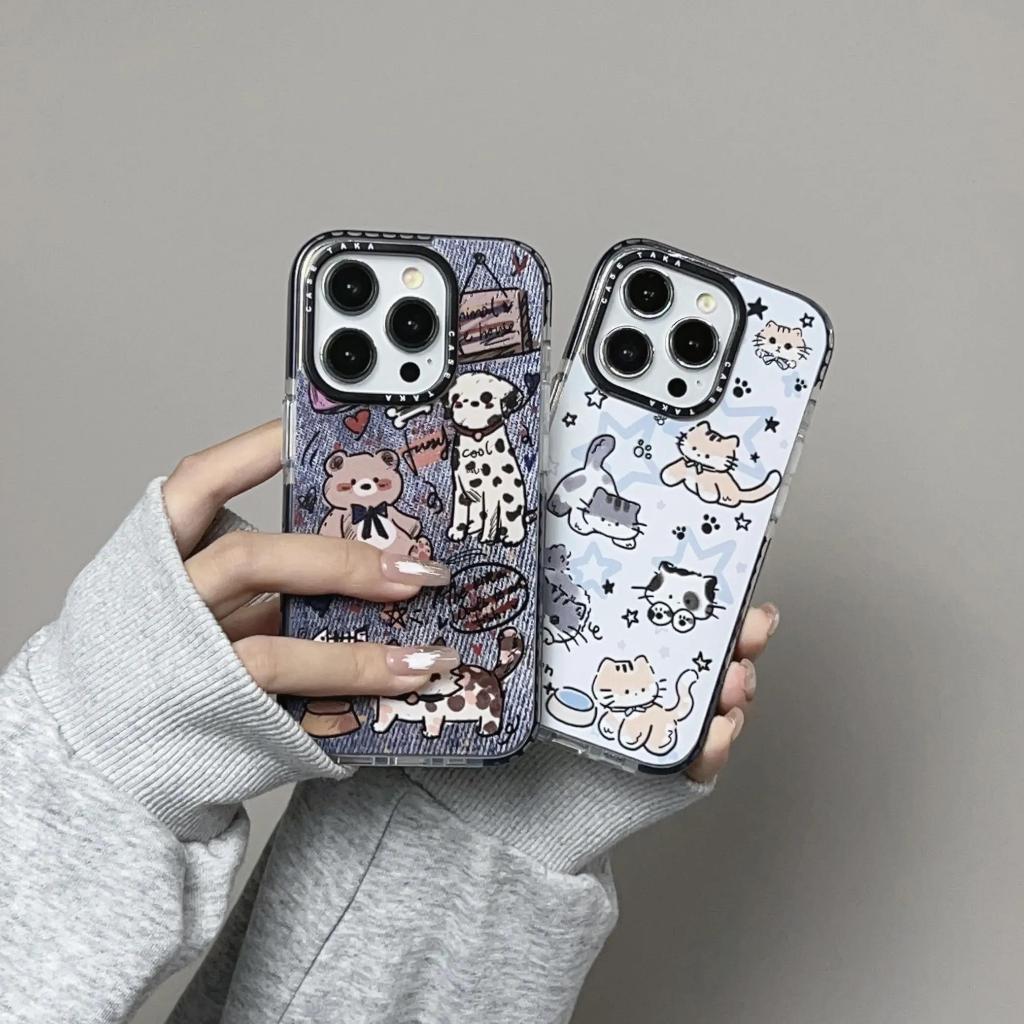 Ốp Điện Thoại tpu Mềm Chống Sốc Trong Suốt Màu laser In Hình Mèo Dễ Thương Cho iphone15 11 11 15pro