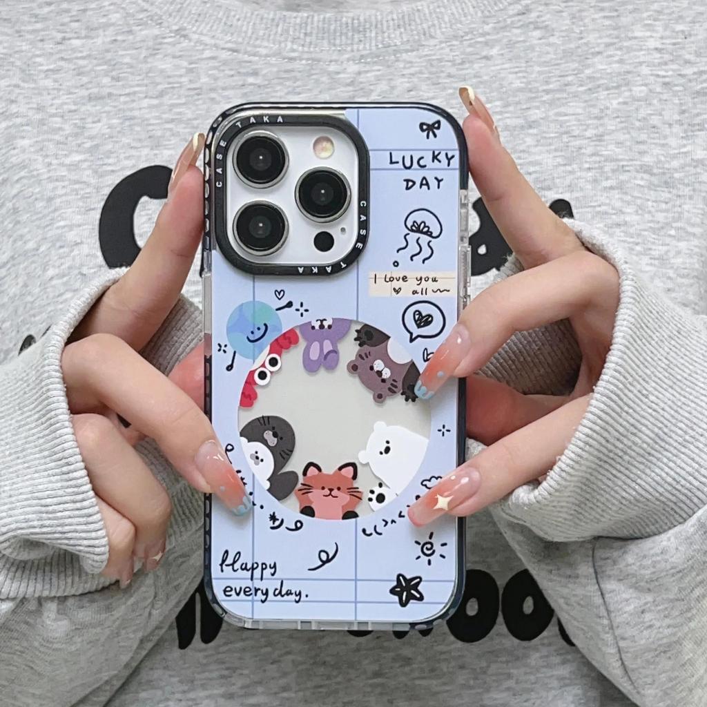 Ốp Điện Thoại tpu Mềm Chống Sốc Trong Suốt Màu laser In Hình Mèo Dễ Thương Cho iphone15 11 11 15pro