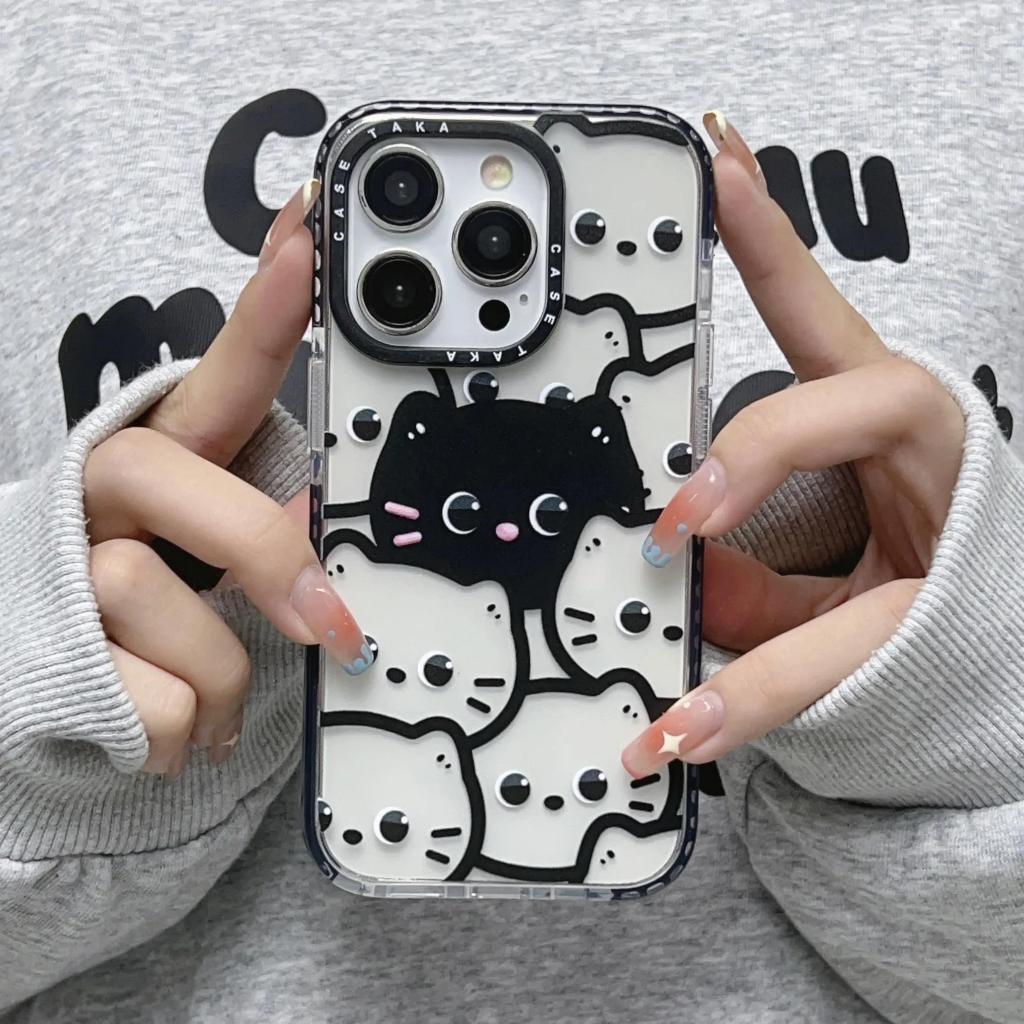 Ốp Điện Thoại tpu Mềm Chống Sốc Trong Suốt Màu laser In Hình Mèo Dễ Thương Cho iphone15 11 11 15pro