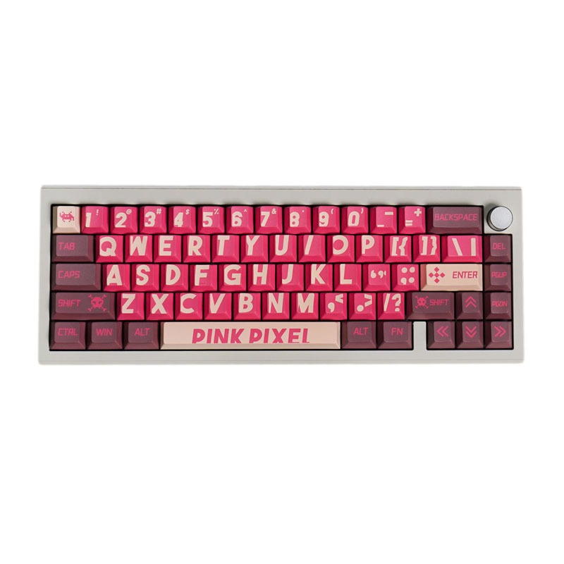 Gmk Bộ Bàn Phím Cơ 61 / 64 / 87 pixel Màu Hồng Đỏ