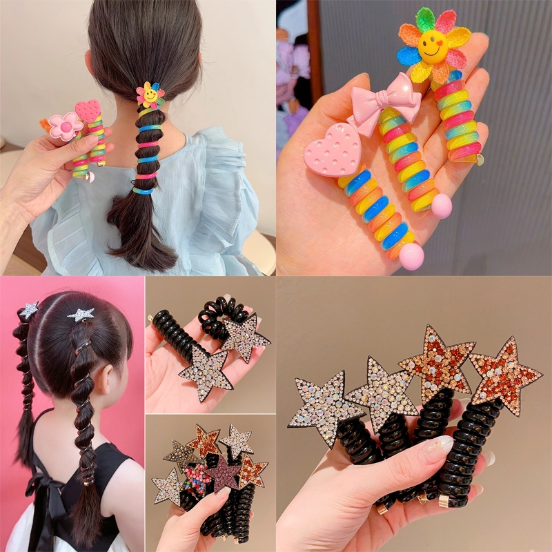 Dây Cột Tóc Co Giãn Cao Hình Ngôi Sao / Bông Hoa Phong Cách Hàn Quốc CHLINS