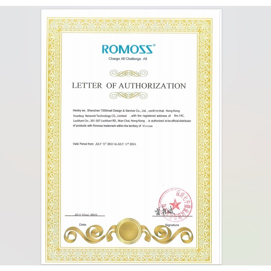 Cáp sạc nhanh Romoss CB1734 dài 1m chất lượng cao