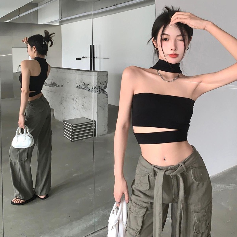 Áo Croptop Sát Nách Màu Trơn Dáng Ôm Gợi Cảm Thời Trang Cho Bạn Gái