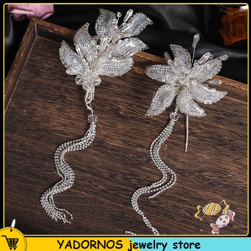 YADORNOS Set 2 Kẹp Tóc Đính Đá Nhiều Màu Sắc Thời Trang