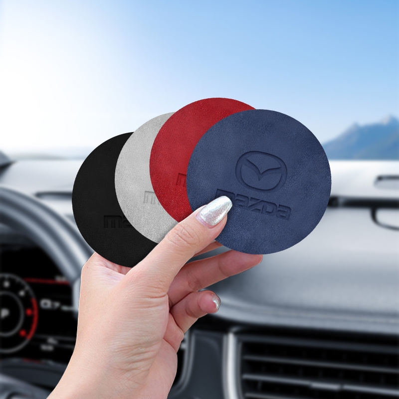 1 Cặp Đệm Da Lộn Lót Cách Âm In logo Xe Hơi mazda 5 6 323 626 rx8 cx5 cx-4 mx3 mx5 Anza axela