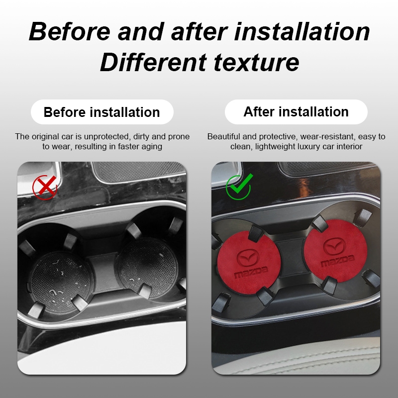 1 Cặp Đệm Da Lộn Lót Cách Âm In logo Xe Hơi mazda 5 6 323 626 rx8 cx5 cx-4 mx3 mx5 Anza axela