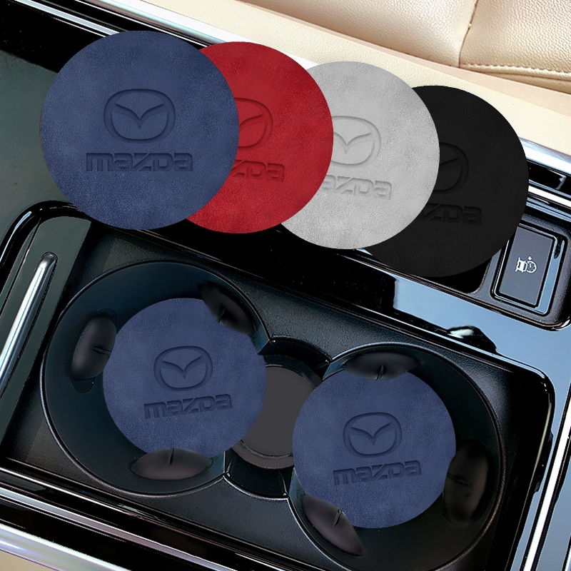 1 Cặp Đệm Da Lộn Lót Cách Âm In logo Xe Hơi mazda 5 6 323 626 rx8 cx5 cx-4 mx3 mx5 Anza axela
