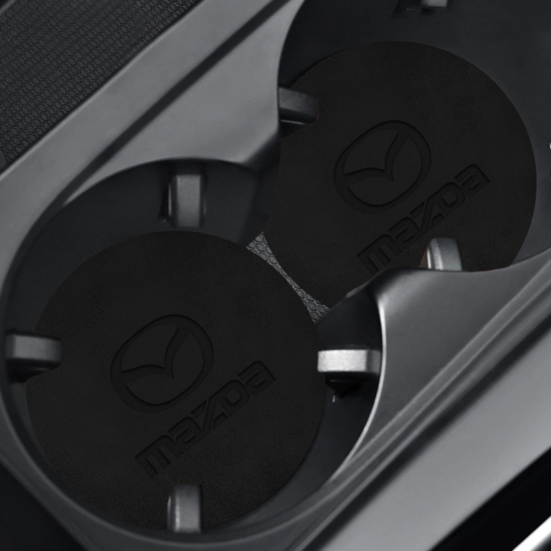 1 Cặp Đệm Da Lộn Lót Cách Âm In logo Xe Hơi mazda 5 6 323 626 rx8 cx5 cx-4 mx3 mx5 Anza axela