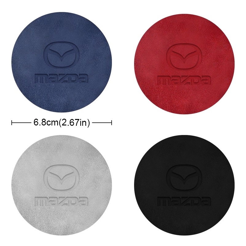 1 Cặp Đệm Da Lộn Lót Cách Âm In logo Xe Hơi mazda 5 6 323 626 rx8 cx5 cx-4 mx3 mx5 Anza axela