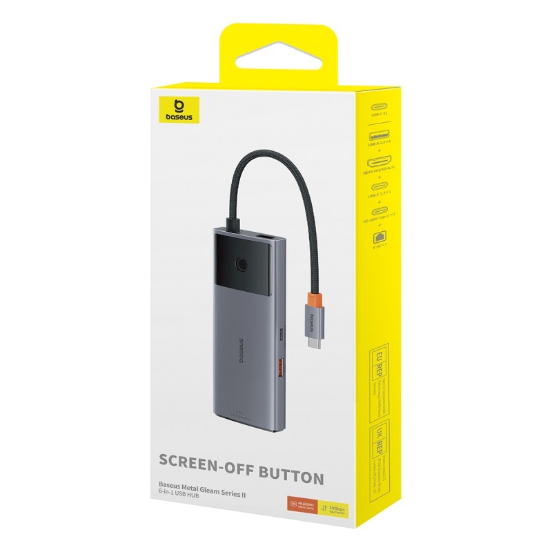 Baseus Bộ hub Chia Cổng usb Type-c Sang hdmi 4k @ 60hz pd100w 3.0 Bằng Kim Loại