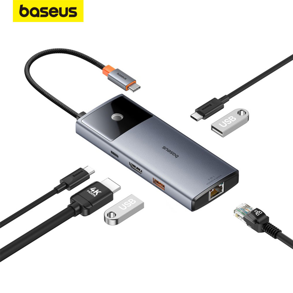 Baseus Bộ hub Chia Cổng usb Type-c Sang hdmi 4k @ 60hz pd100w 3.0 Bằng Kim Loại