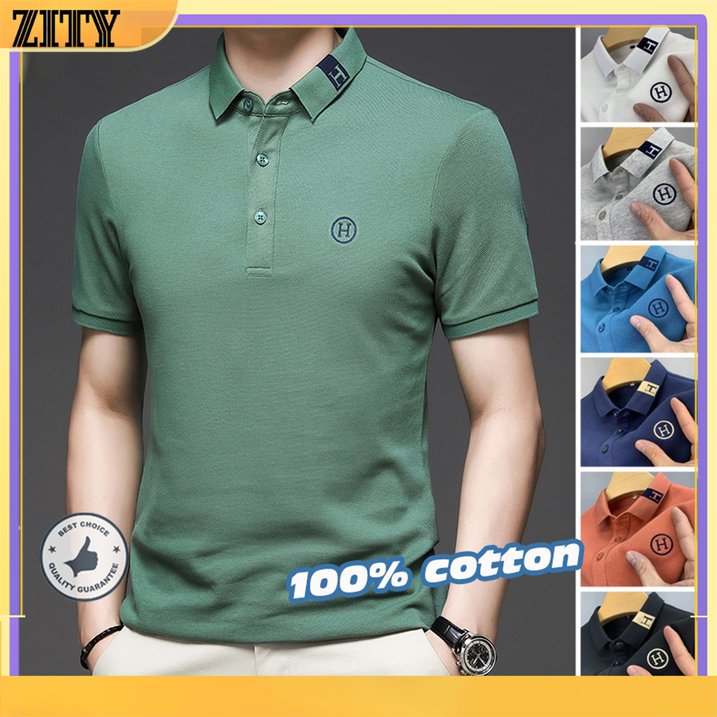 ZITY Áo phông polo nam cao cấp áo thun có cổ thêu chữ Áo thun POLO thiết kế vải cá sấu cotton cao cấp ngắn tay