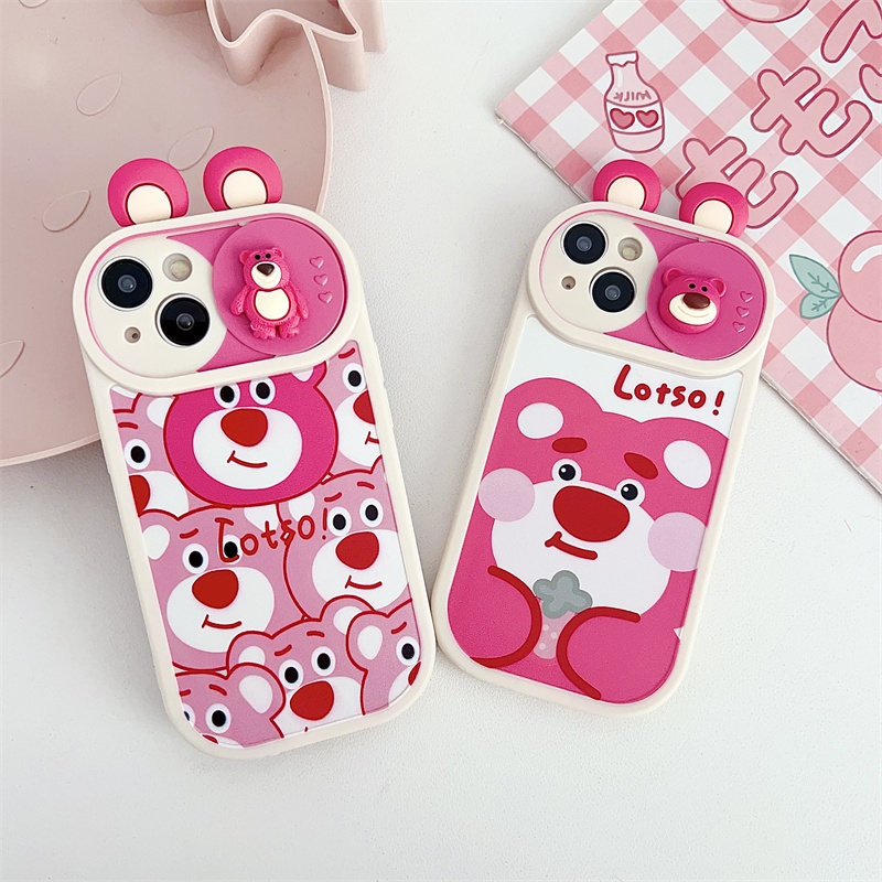 Ốp Điện Thoại Chống Thấm Nước Hình Gấu Dâu Tây Cho iphone 11 13 12 pro max14 pro 14 pro max 15 pro 15 pro max