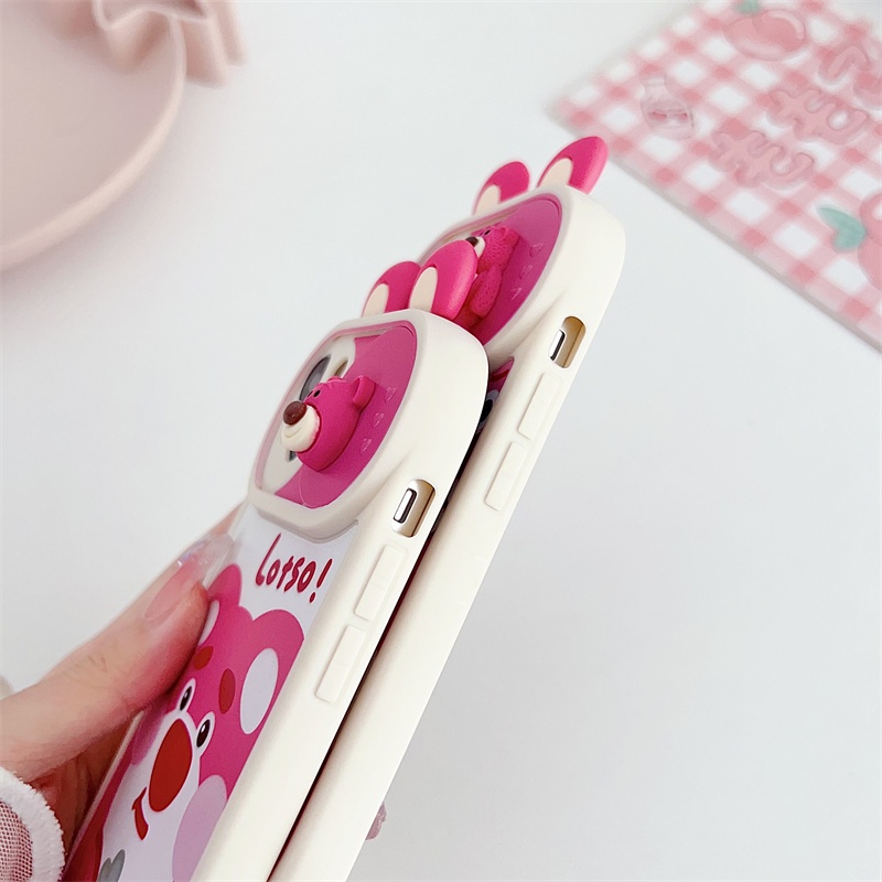 Ốp Điện Thoại Chống Thấm Nước Hình Gấu Dâu Tây Cho iphone 11 13 12 pro max14 pro 14 pro max 15 pro 15 pro max