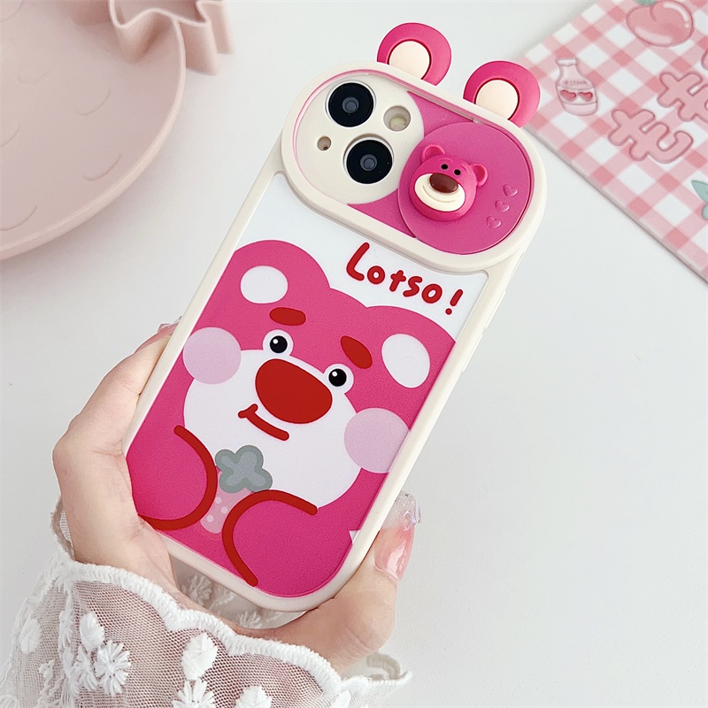 Ốp Điện Thoại Chống Thấm Nước Hình Gấu Dâu Tây Cho iphone 11 13 12 pro max14 pro 14 pro max 15 pro 15 pro max