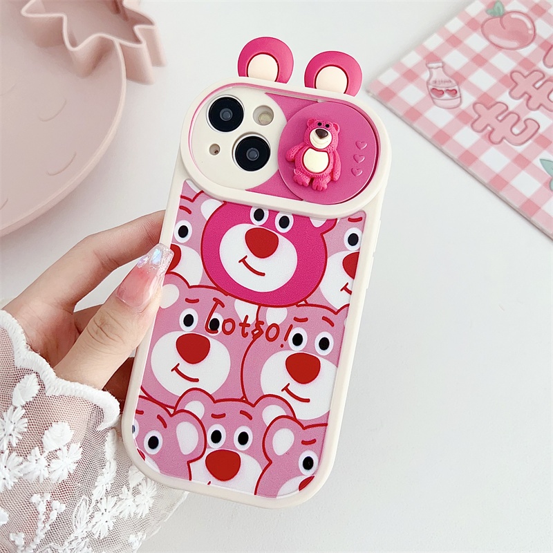 Ốp Điện Thoại Chống Thấm Nước Hình Gấu Dâu Tây Cho iphone 11 13 12 pro max14 pro 14 pro max 15 pro 15 pro max