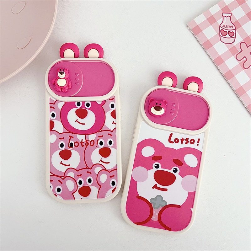 Ốp Điện Thoại Chống Thấm Nước Hình Gấu Dâu Tây Cho iphone 11 13 12 pro max14 pro 14 pro max 15 pro 15 pro max