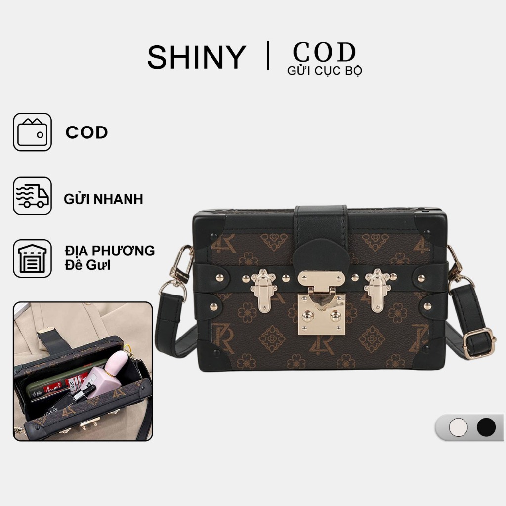 Túi Đeo Chéo Hộp Vuông Túi Cốp Túi Xách Hộp Nam Và Nữ Cứng Cao Cấp Thời Trang Túi Đeo Vai Sang Chảnh Tùy Chọn Màu Sắc Da Pu Màu Trắng Mới 2023 Cải Tiến Siêu Cao Cấp High Quality Có Hoa Trơn Pu Leather Brown