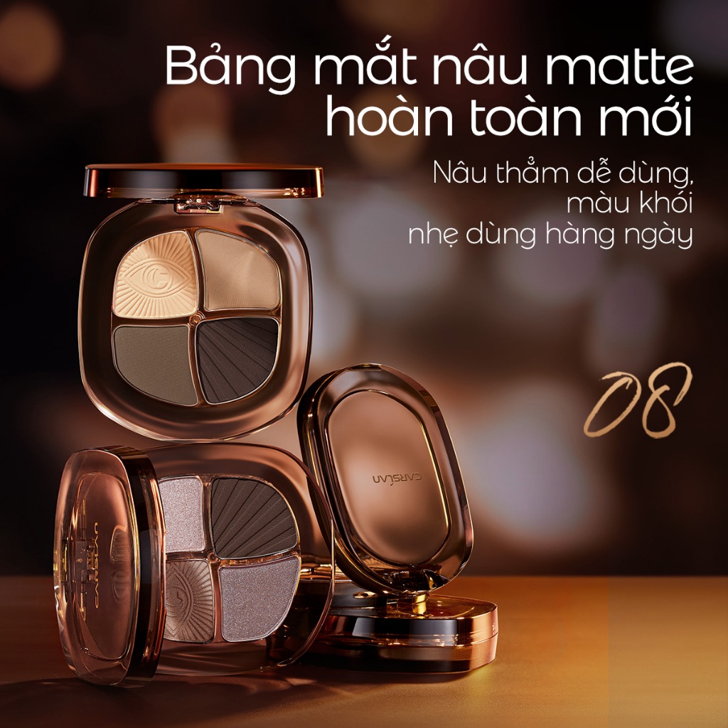 Phấn mắt CARSLAN 4 màu ánh nhũ trang điểm nhẹ nhàng cho nữ 5g
