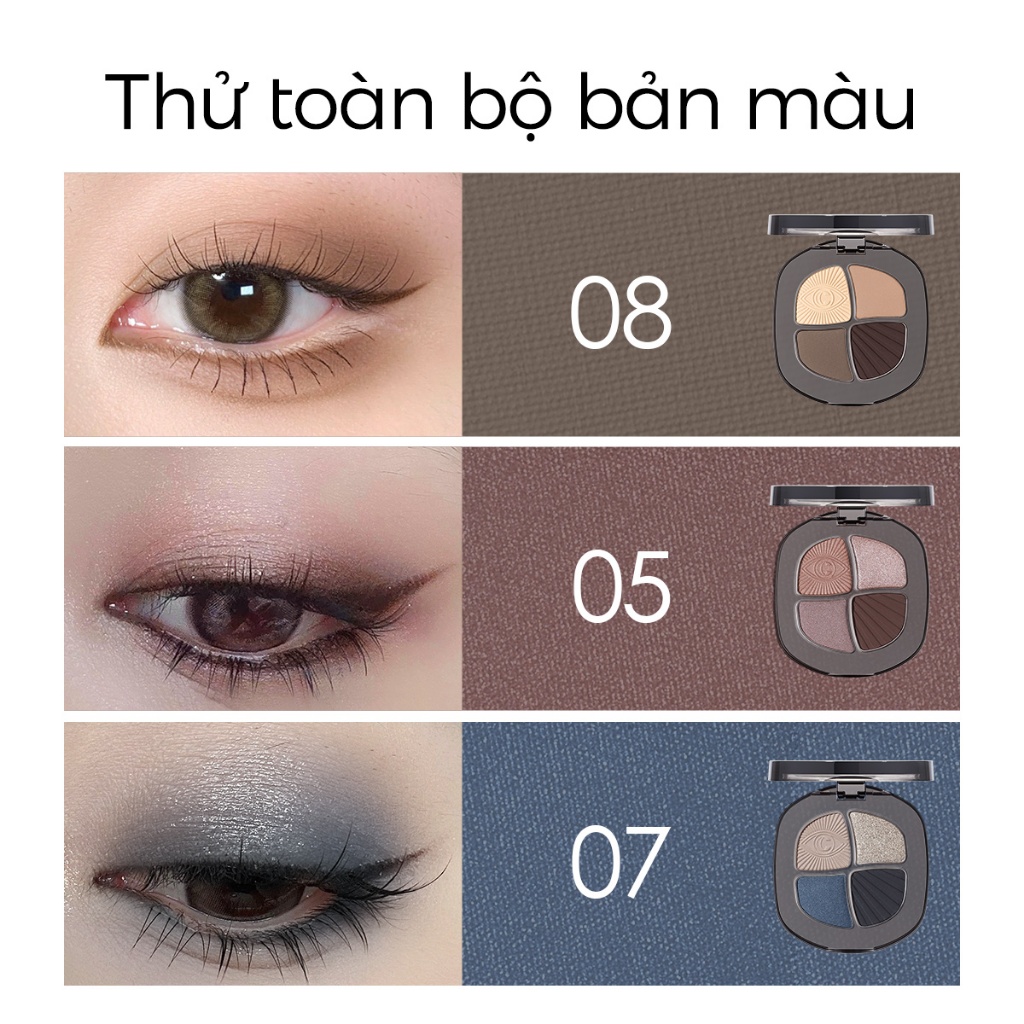 Phấn mắt CARSLAN 4 màu ánh nhũ trang điểm nhẹ nhàng cho nữ 5g