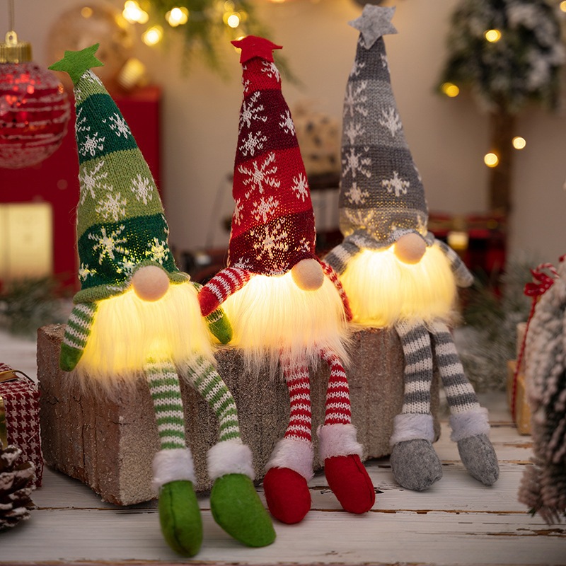Búp Bê Hình Ông Già Noel Có Đèn Phát Sáng Trang Trí Giáng Sinh