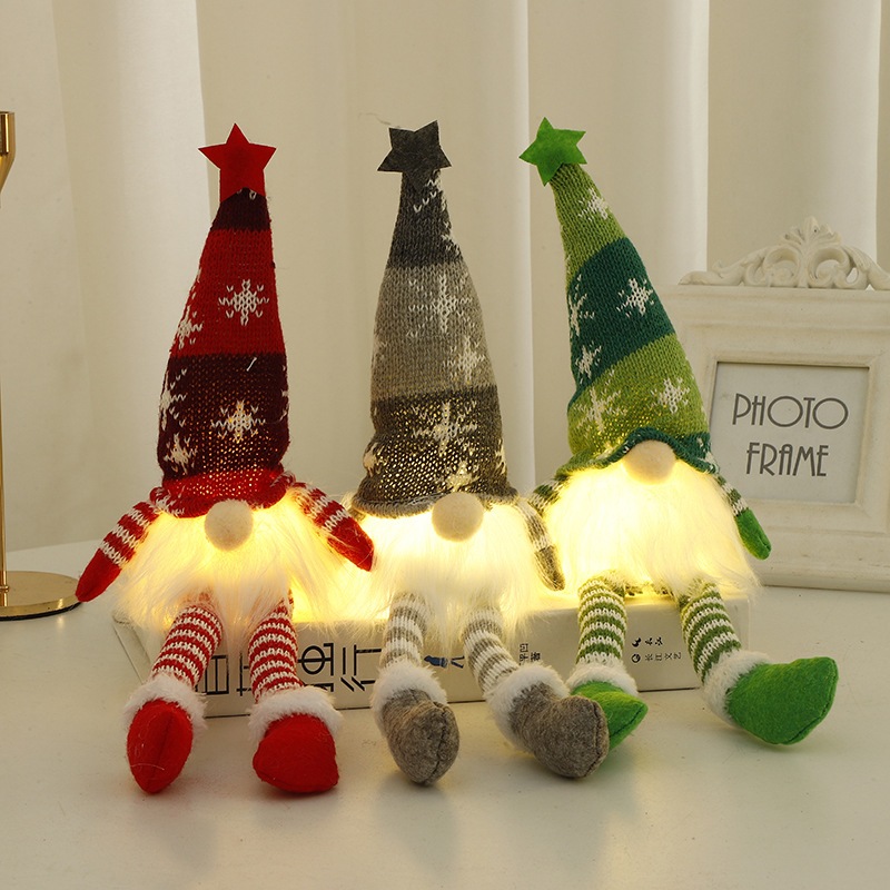 Búp Bê Hình Ông Già Noel Có Đèn Phát Sáng Trang Trí Giáng Sinh