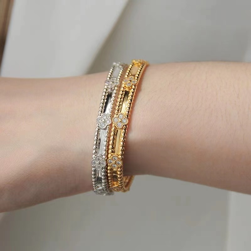 Van cleef & arpels perlee Vòng Tay Kim Cương Vàng Trắng Vàng Hồng