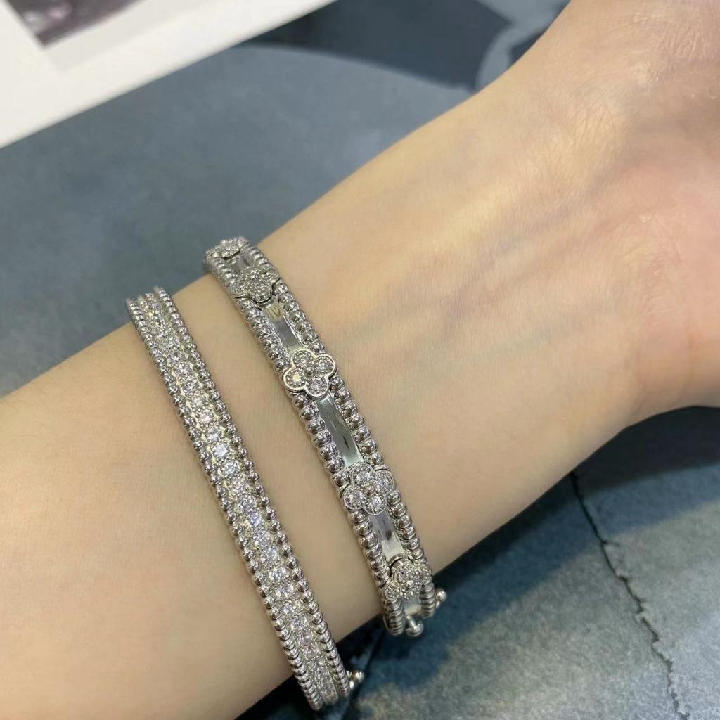 Van cleef & arpels perlee Vòng Tay Kim Cương Vàng Trắng Vàng Hồng