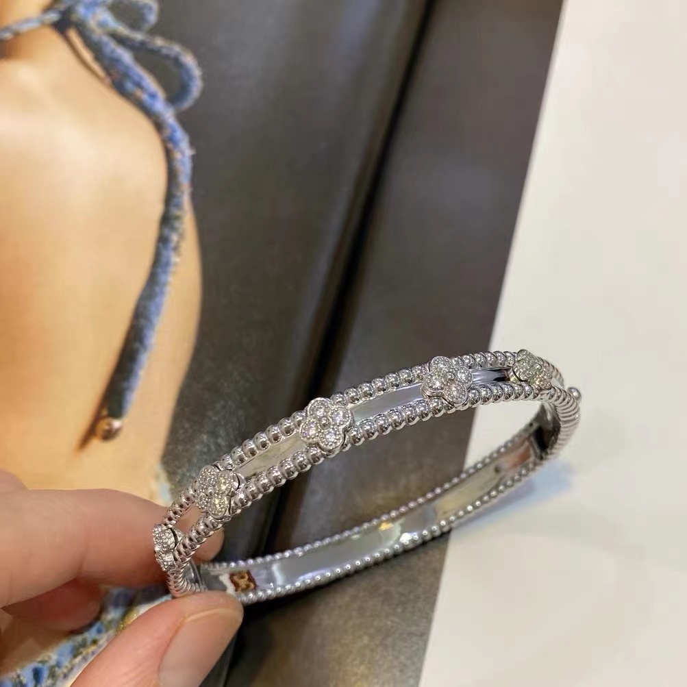 Van cleef & arpels perlee Vòng Tay Kim Cương Vàng Trắng Vàng Hồng