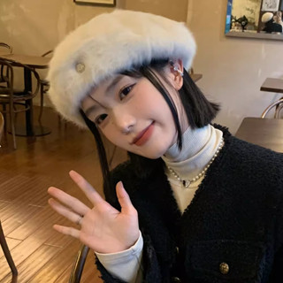 Mũ beret Lông Thỏ Phong Cách Thời Trang Hàn Quốc Cho Nữ 