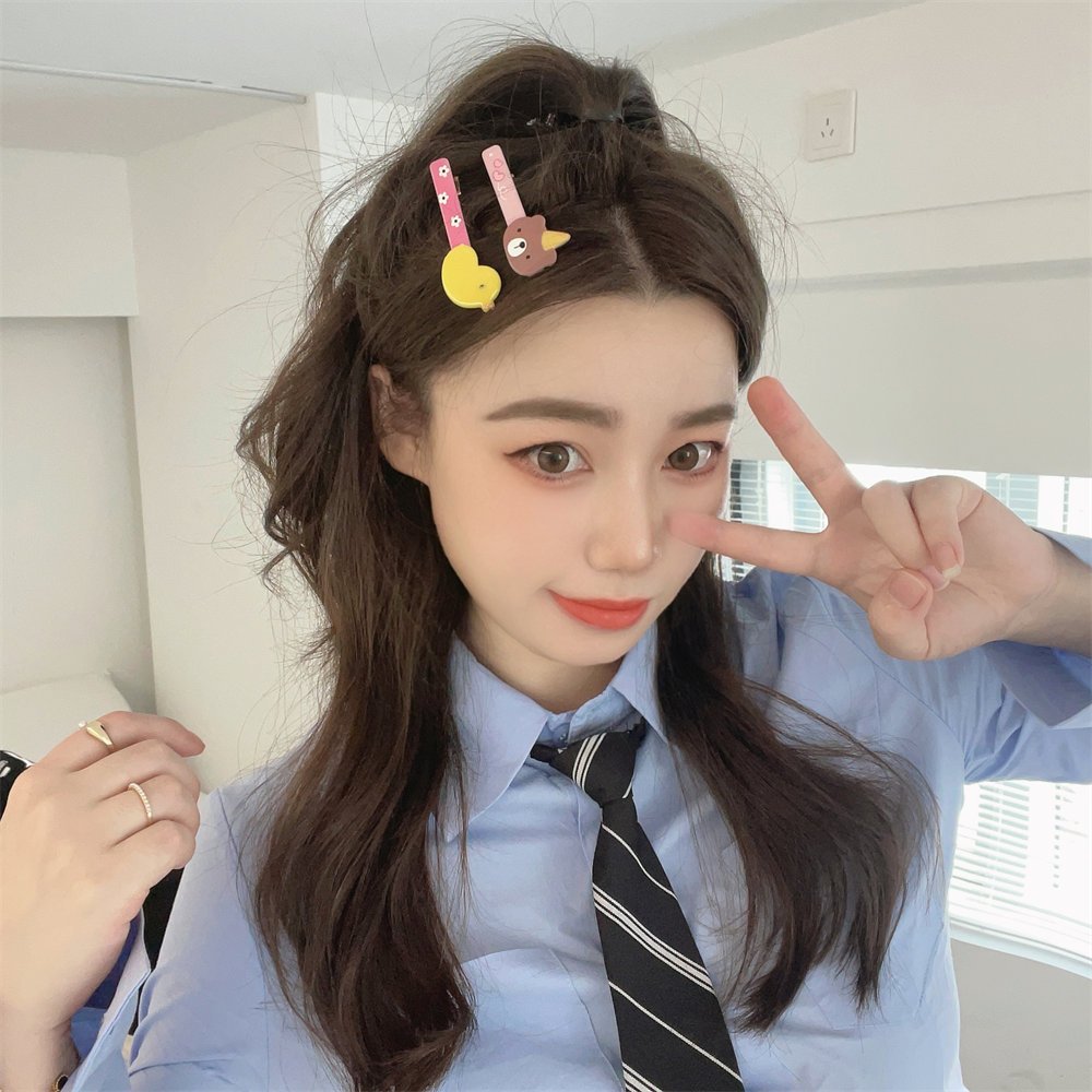 Set 2 Kẹp Tóc Hình Thú Hoạt Hình Dễ Thương Cho Nữ