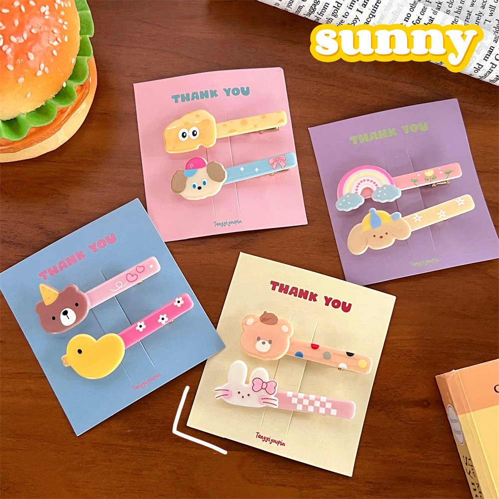 Set 2 Kẹp Tóc Hình Thú Hoạt Hình Dễ Thương Cho Nữ