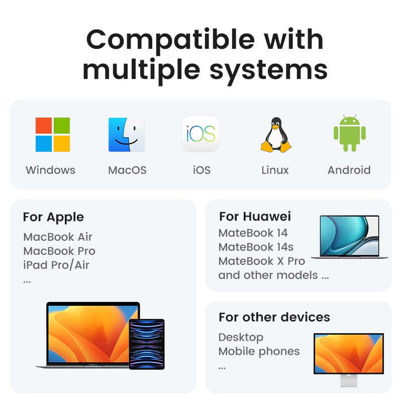 Ugreen Bàn Phím Không Dây 2.4g 2.4g 104 Phím Cho macbook pro ipad pro huawei matebook pc