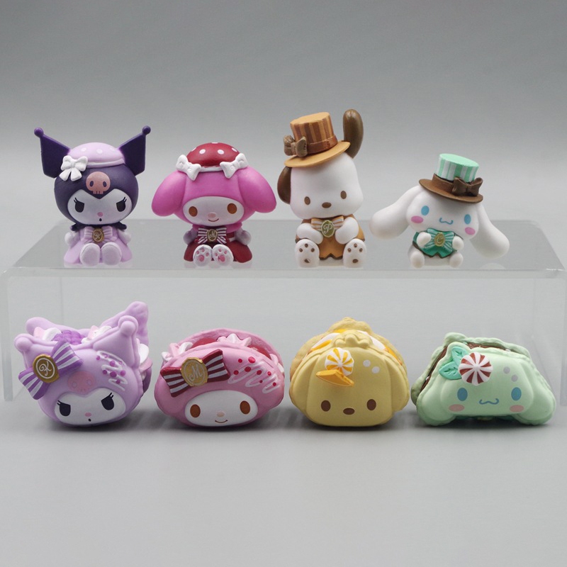 SANRIO Set 2 Mô Hình Mô Phỏng Nhân Vật Phim Hoạt Hình my melody kuromi pochacco Cinnamoroll 2.8-3.5cm